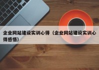企業(yè)網(wǎng)站建設(shè)實訓心得（企業(yè)網(wǎng)站建設(shè)實訓心得感悟）