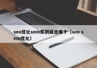 seo優(yōu)化sem你到底選哪個（seo sem優(yōu)化）