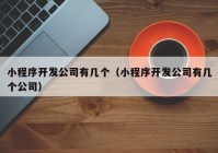 小程序開發(fā)公司有幾個（小程序開發(fā)公司有幾個公司）
