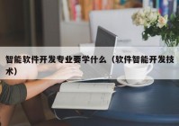 智能軟件開發(fā)專業(yè)要學什么（軟件智能開發(fā)技術(shù)）