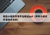 微信小程序開發(fā)平臺(tái)概述ppt（微信小程序開發(fā)技術(shù)分析）