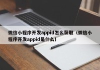 微信小程序開發(fā)appid怎么獲?。ㄎ⑿判〕绦蜷_發(fā)appid是什么）