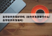 自學軟件開發(fā)好學嗎（軟件開發(fā)需要學什么!自學軟件開發(fā)難嗎）